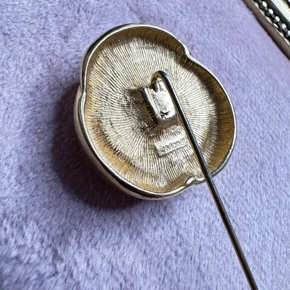 Vintage Signed Monet Gold-Tone Signed Stick Pin Brooch W/ Swirl Design 80s Retro - Picture 2 of 8